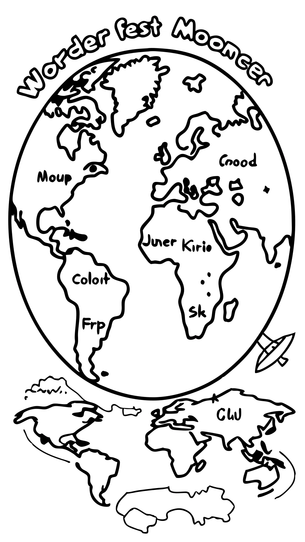 coloriage de carte du monde